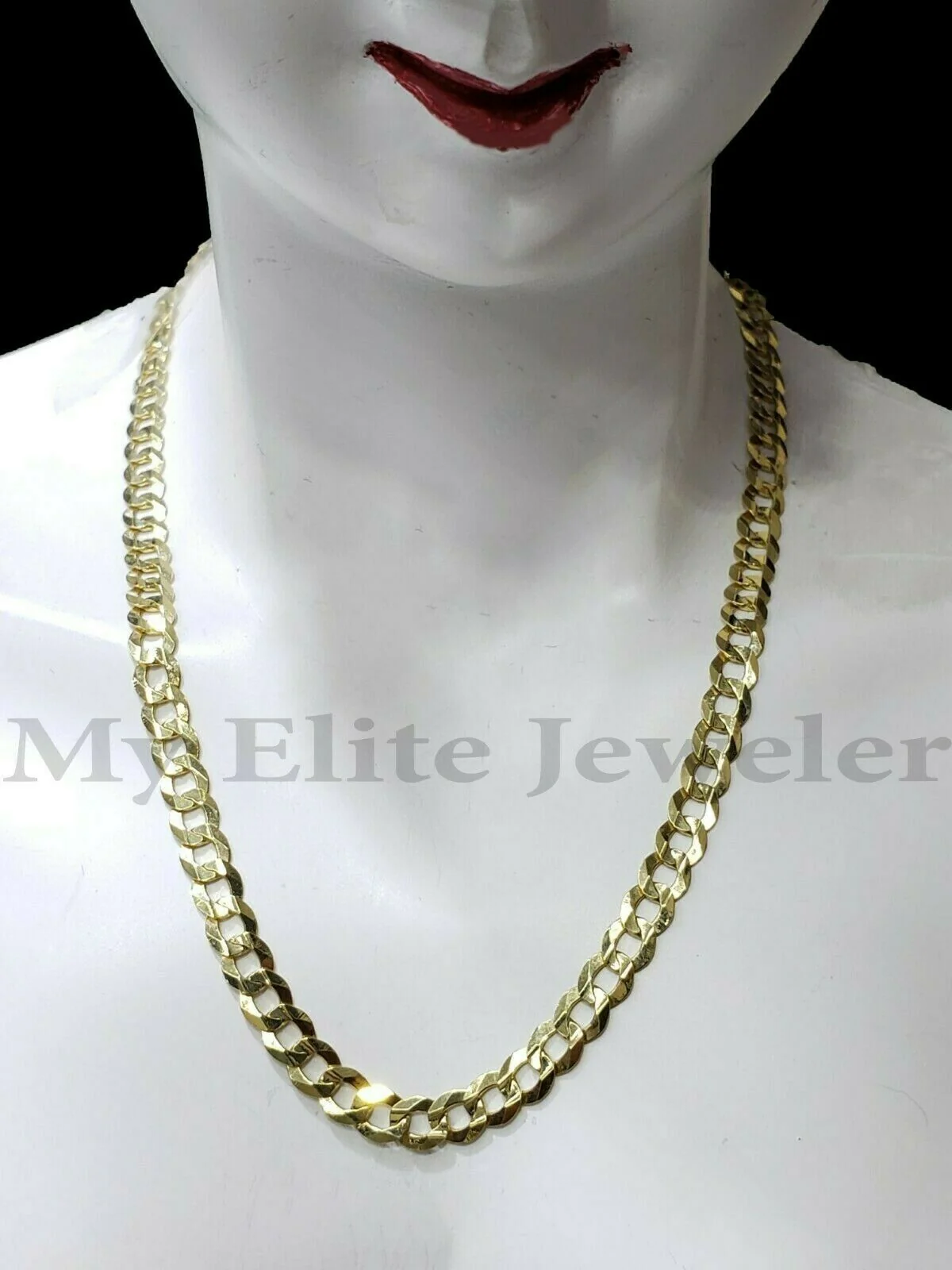 SOLID 14k Yellow Gold Ladies Chain Necklace 22 Inch Cuban Curb Link 3 MM Women - Image 6