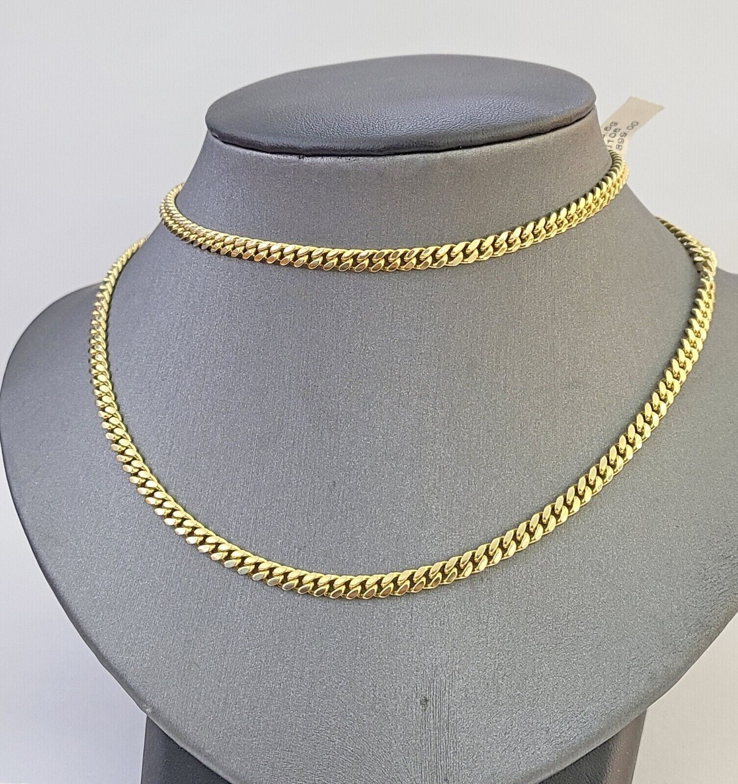 Solid 14k yellow Gold Miami Cuban link chain 24 Inch 4mm Necklace STRONG Links - Image 2