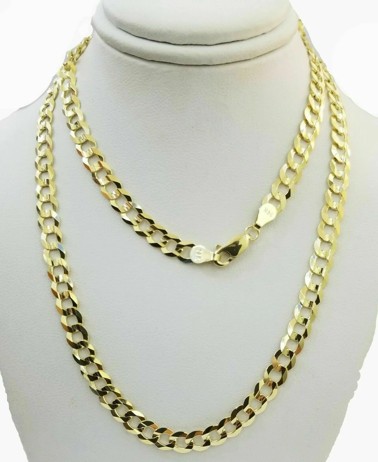 Solid 14K Yellow Gold Necklace Bracelet 3mm-10mm Curb Chain Cuban Link  7"- 30" - Image 16