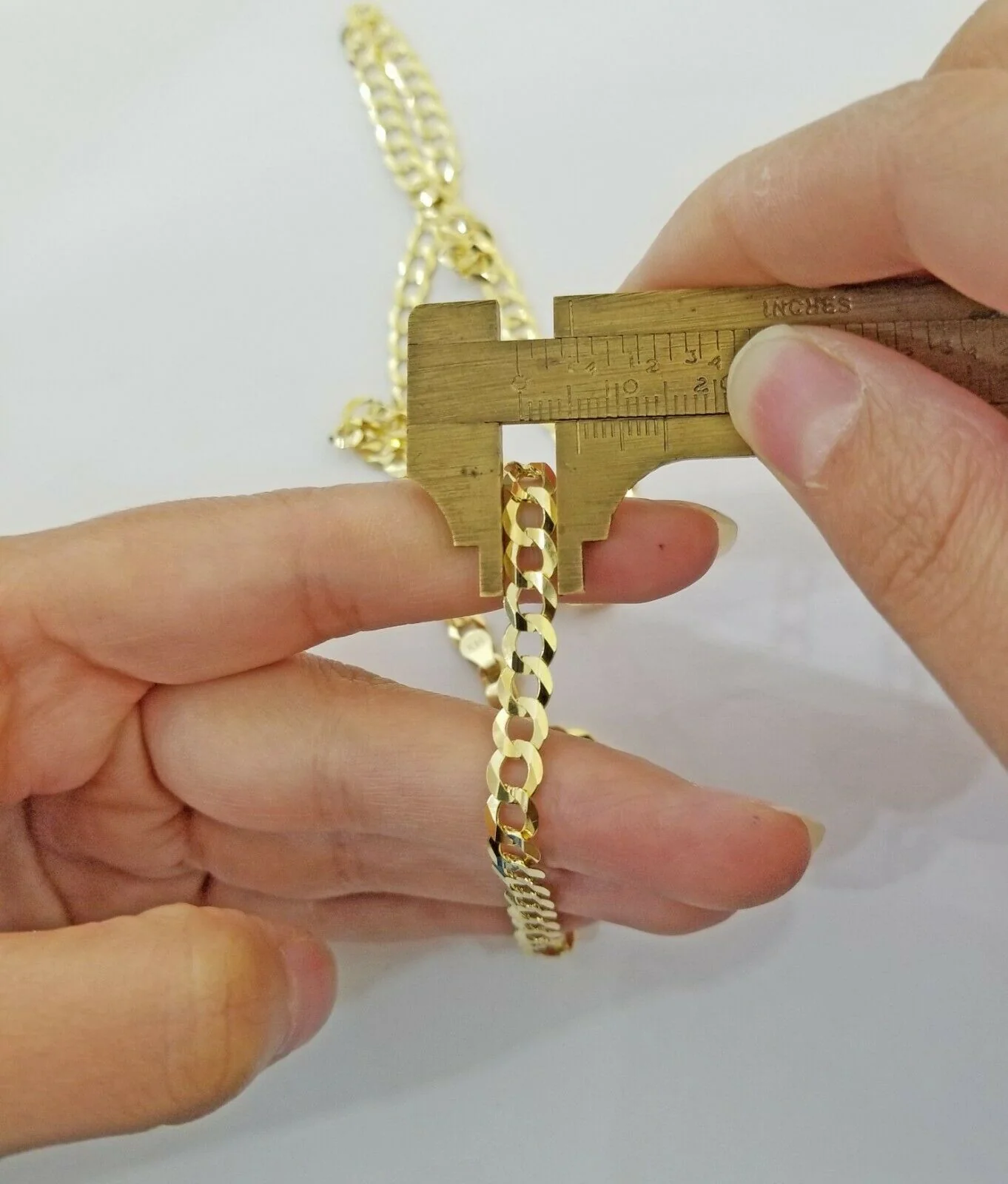 Solid 14K Yellow Gold Necklace Bracelet 3mm-10mm Curb Chain Cuban Link  7"- 30" - Image 8