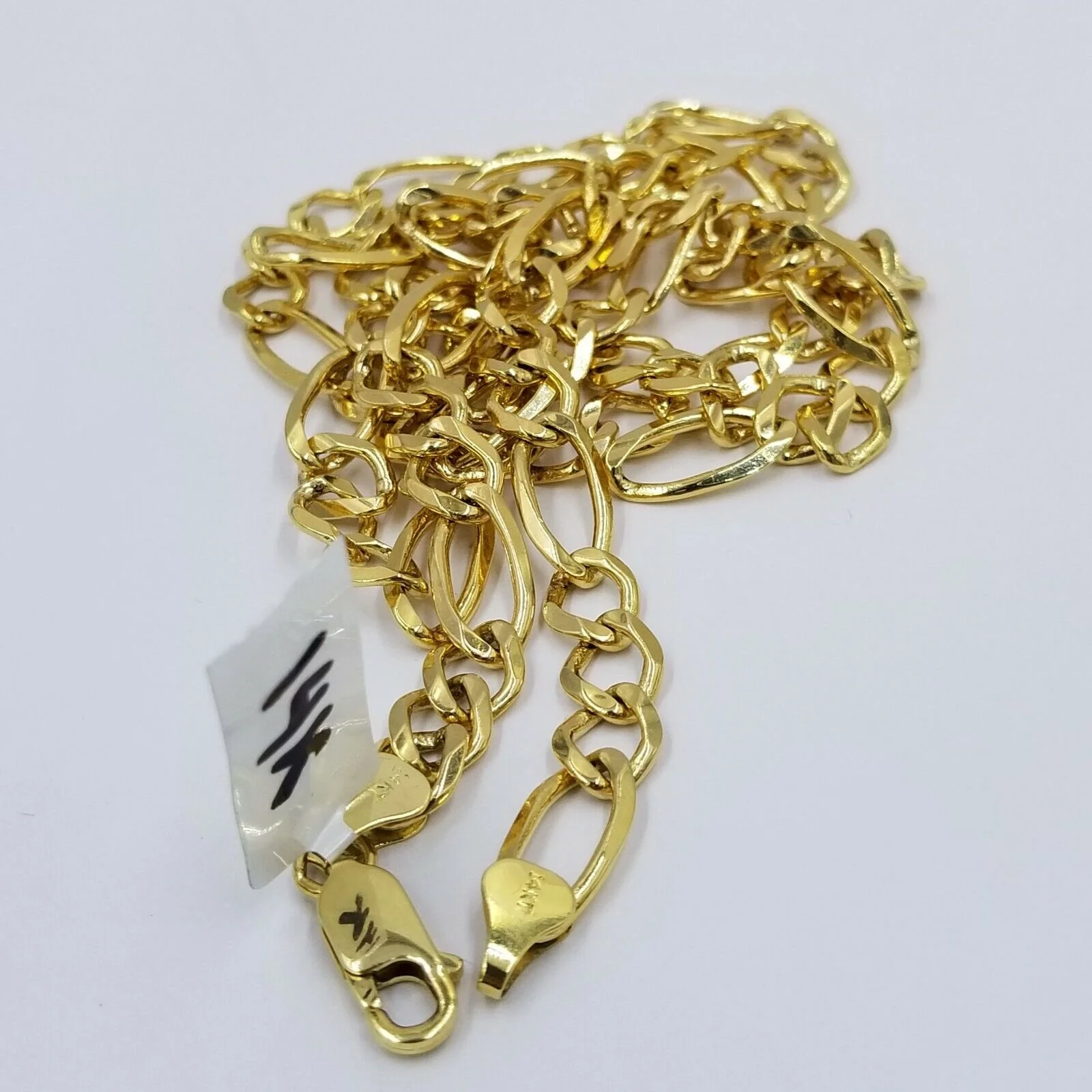 SOLID 14KT Figaro Link Chain Yellow Gold Necklace REAL Heavy 7mm 20" 22" 24" 26" - Image 4