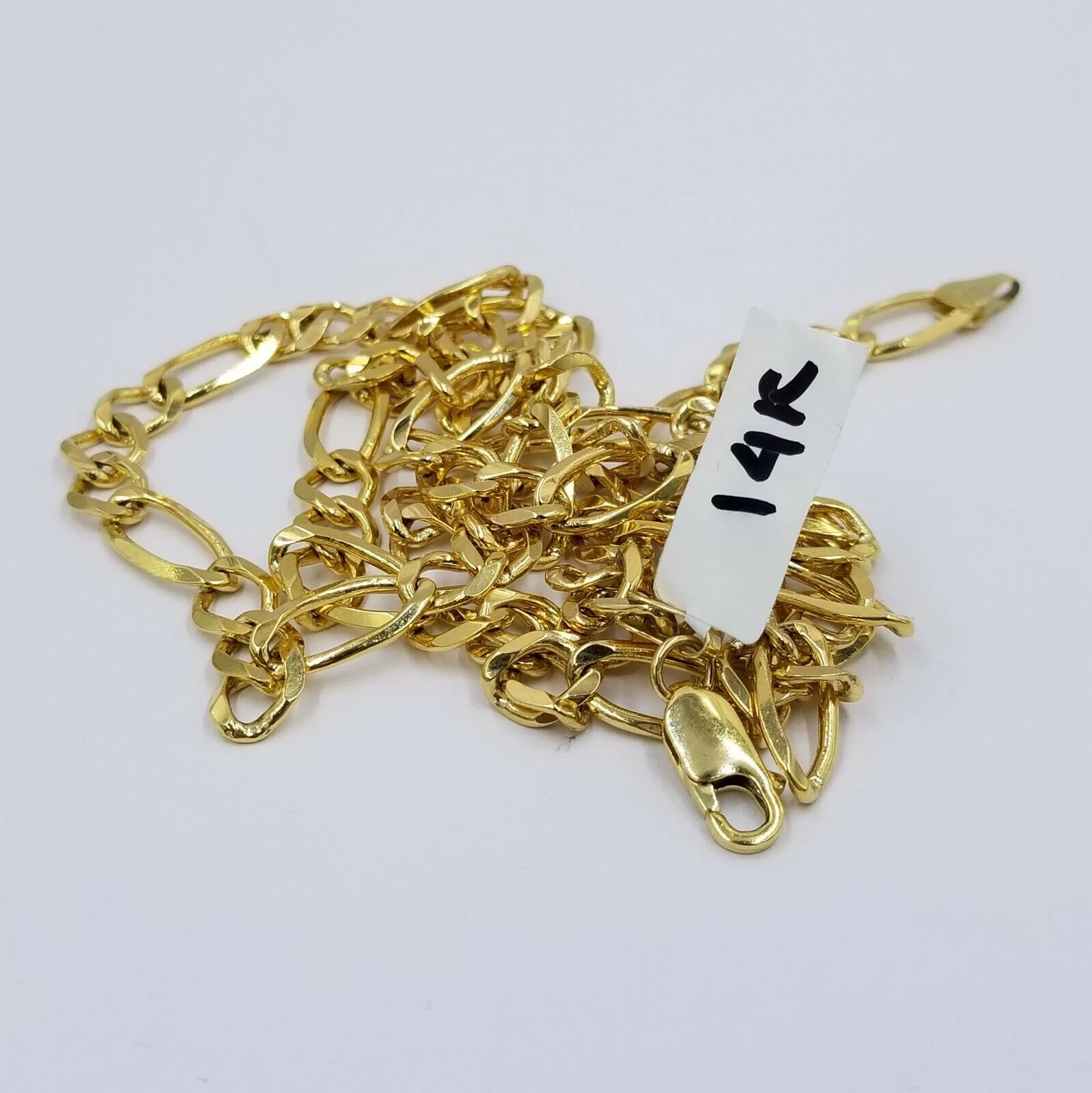 SOLID 14KT Figaro Link Chain Yellow Gold Necklace REAL Heavy 7mm 20" 22" 24" 26" - Image 5