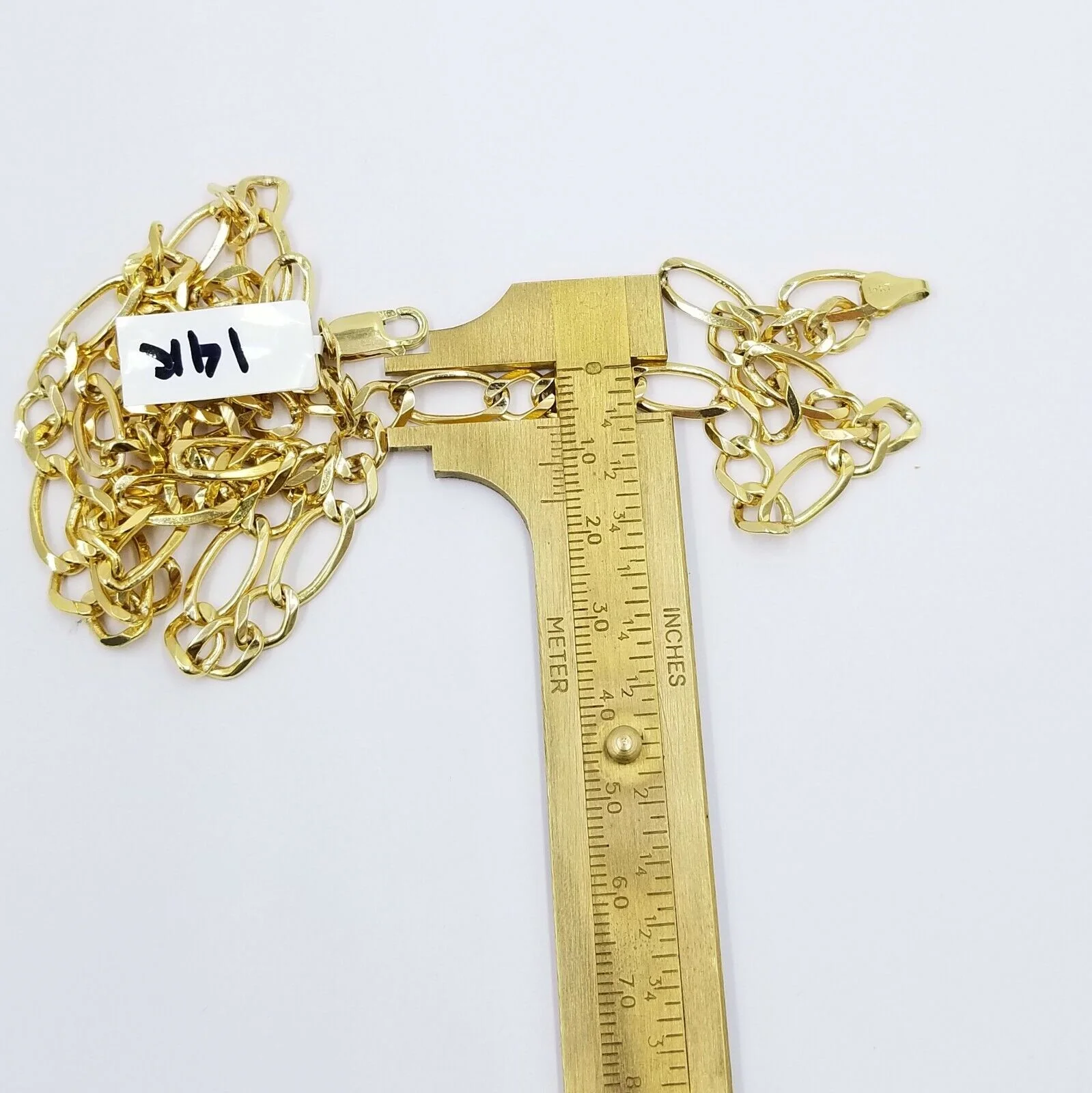 SOLID 14KT Figaro Link Chain Yellow Gold Necklace REAL Heavy 7mm 20" 22" 24" 26" - Image 7