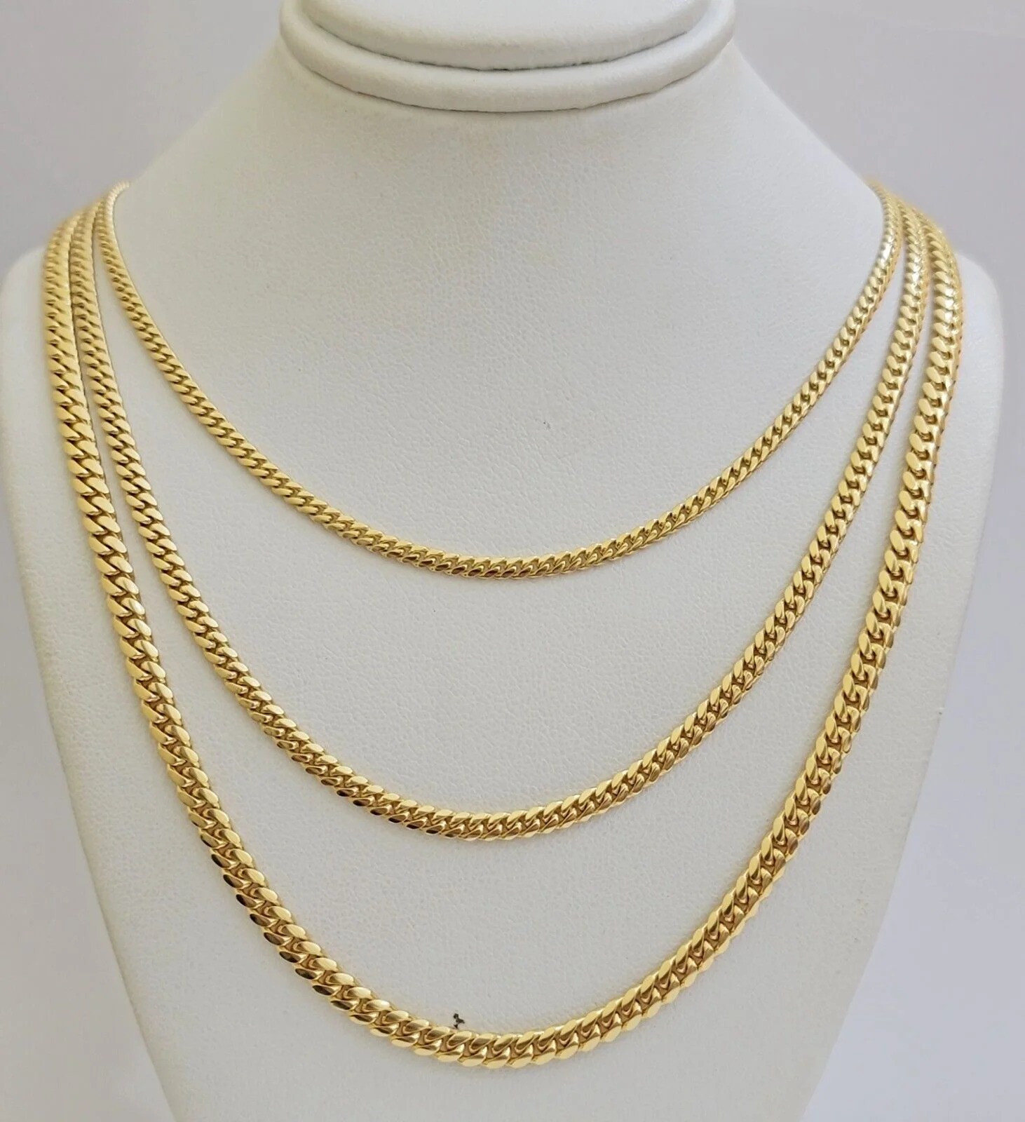 Solid 18k Gold Chain Necklace Miami Cuban Link 2.5mm-4mm 18"-26 Inch Real 18kt - Image 10