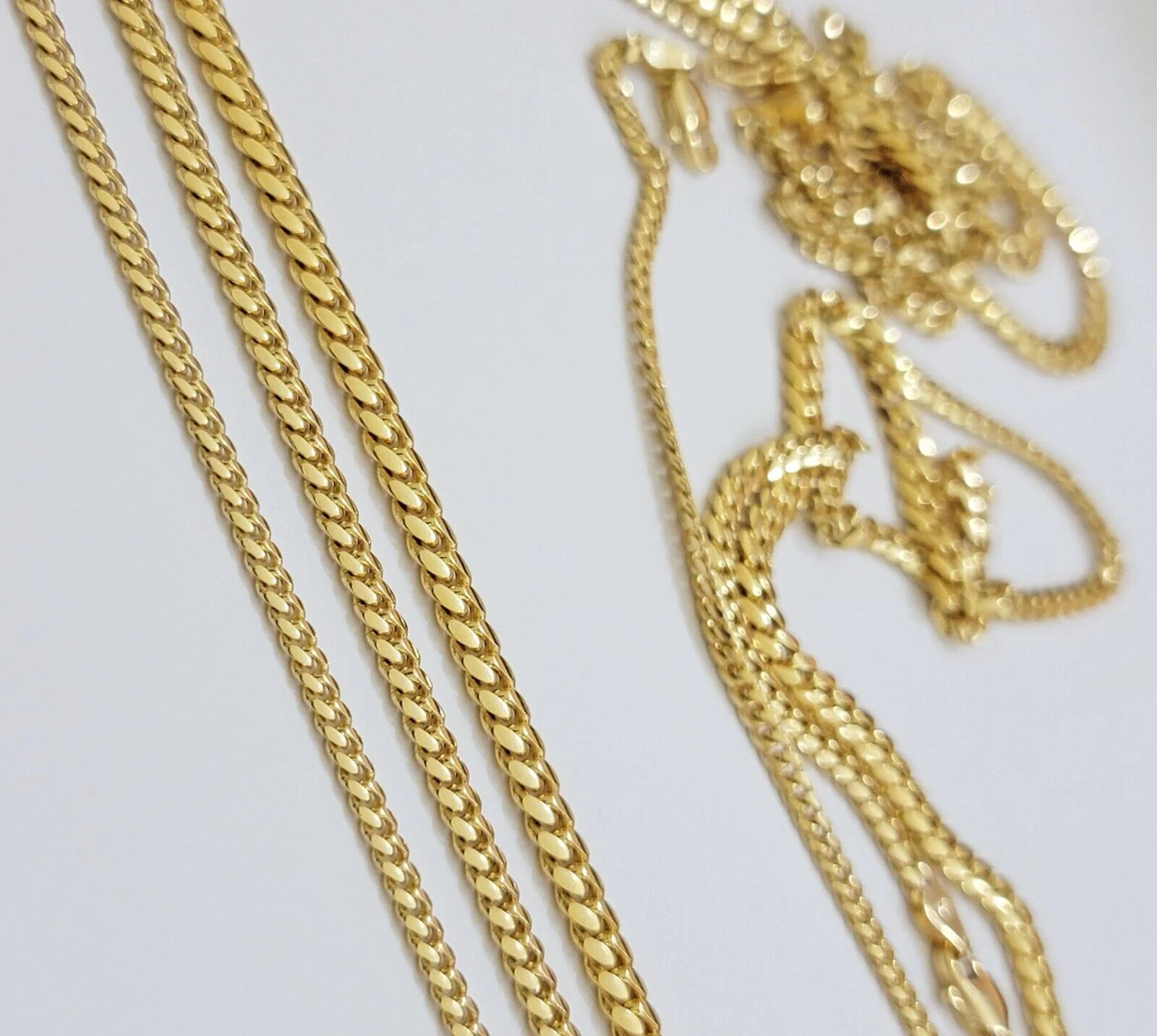 Solid 18k Gold Chain Necklace Miami Cuban Link 2.5mm-4mm 18"-26 Inch Real 18kt - Image 2
