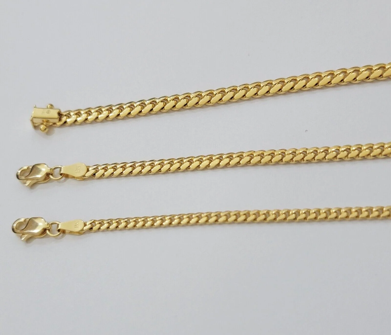 Solid 18k Gold Chain Necklace Miami Cuban Link 2.5mm-4mm 18"-26 Inch Real 18kt - Image 8