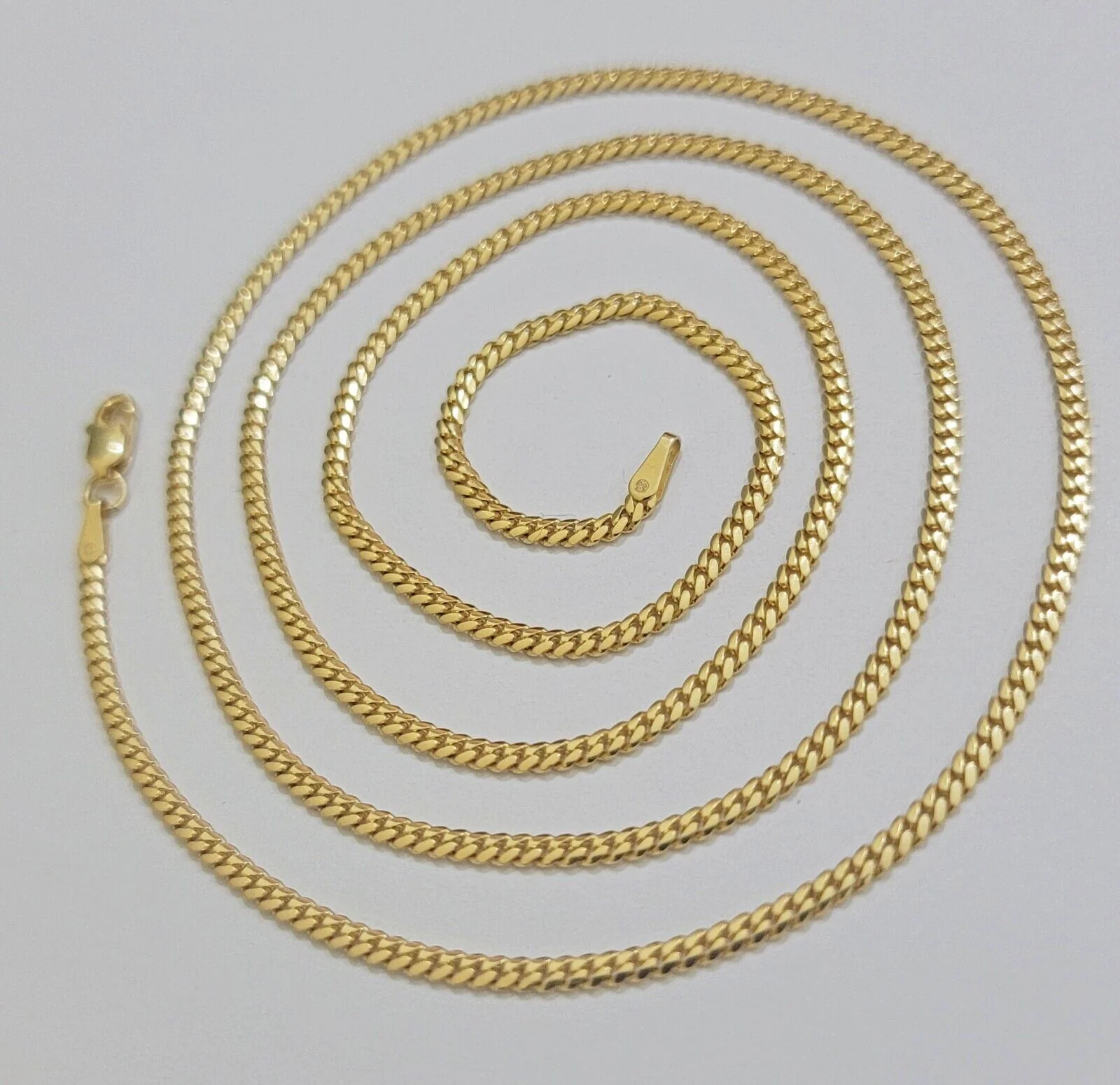 Solid 18k Gold Necklace Chain Miami Cuban Link 2.5mm 22 Inch Real 18kt Men Women - Image 4