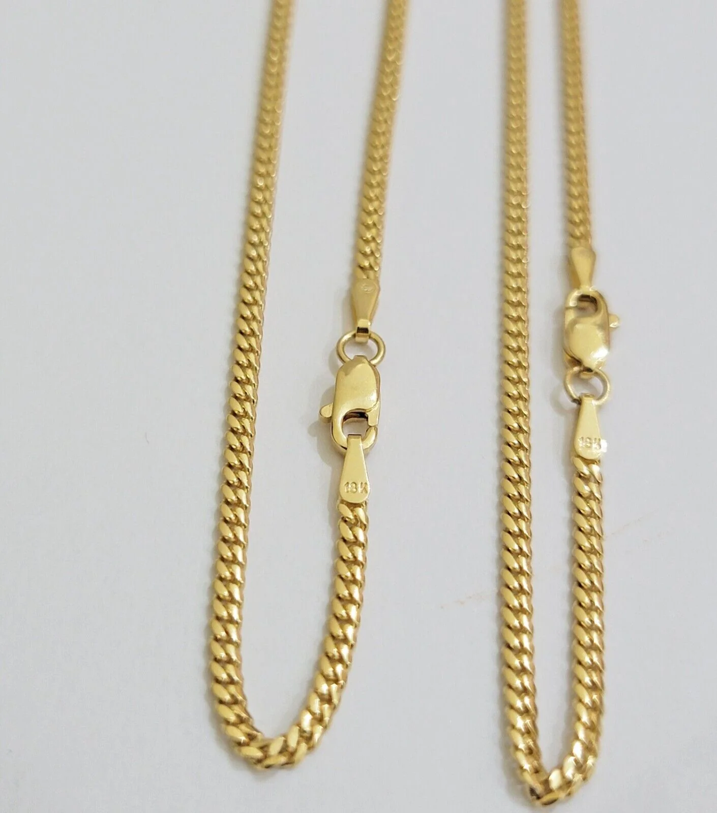 Solid 18k Gold Necklace Chain Miami Cuban Link 2mm 18 Inch Real 18kt Yellow Gold - Image 13