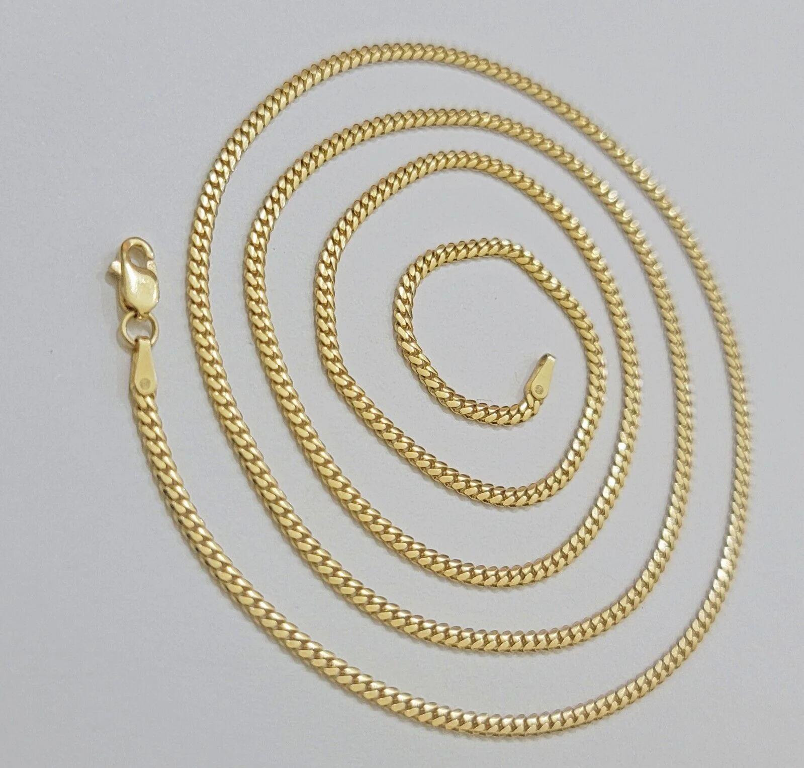 Solid 18k Gold Necklace Chain Miami Cuban Link 2mm 18 Inch Real 18kt Yellow Gold - Image 3
