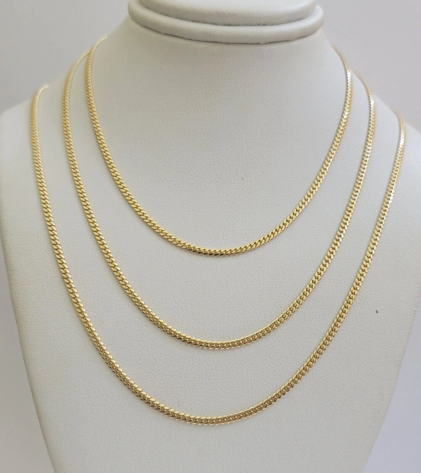 Solid 18k Gold Necklace Chain Miami Cuban Link 2mm 18 Inch Real 18kt Yellow Gold - Image 6