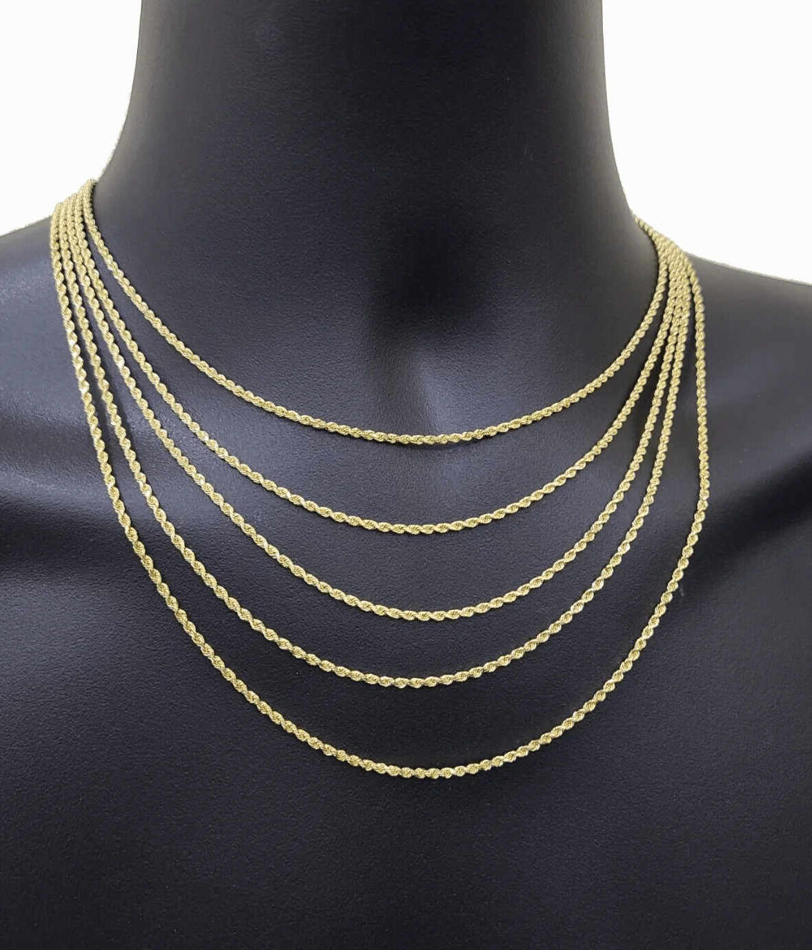 Solid 18k Gold Rope Chain Necklace 2mm 20'' Inch Real Men Women, 18ktYellow Gold - Image 7