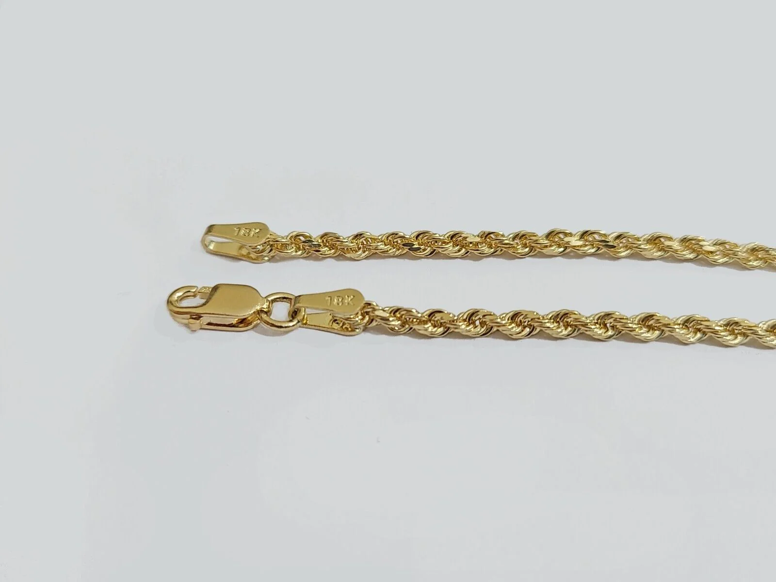 Solid 18k Gold Rope Chain Necklace 2mm 20'' Inch Real Men Women, 18ktYellow Gold - Image 9