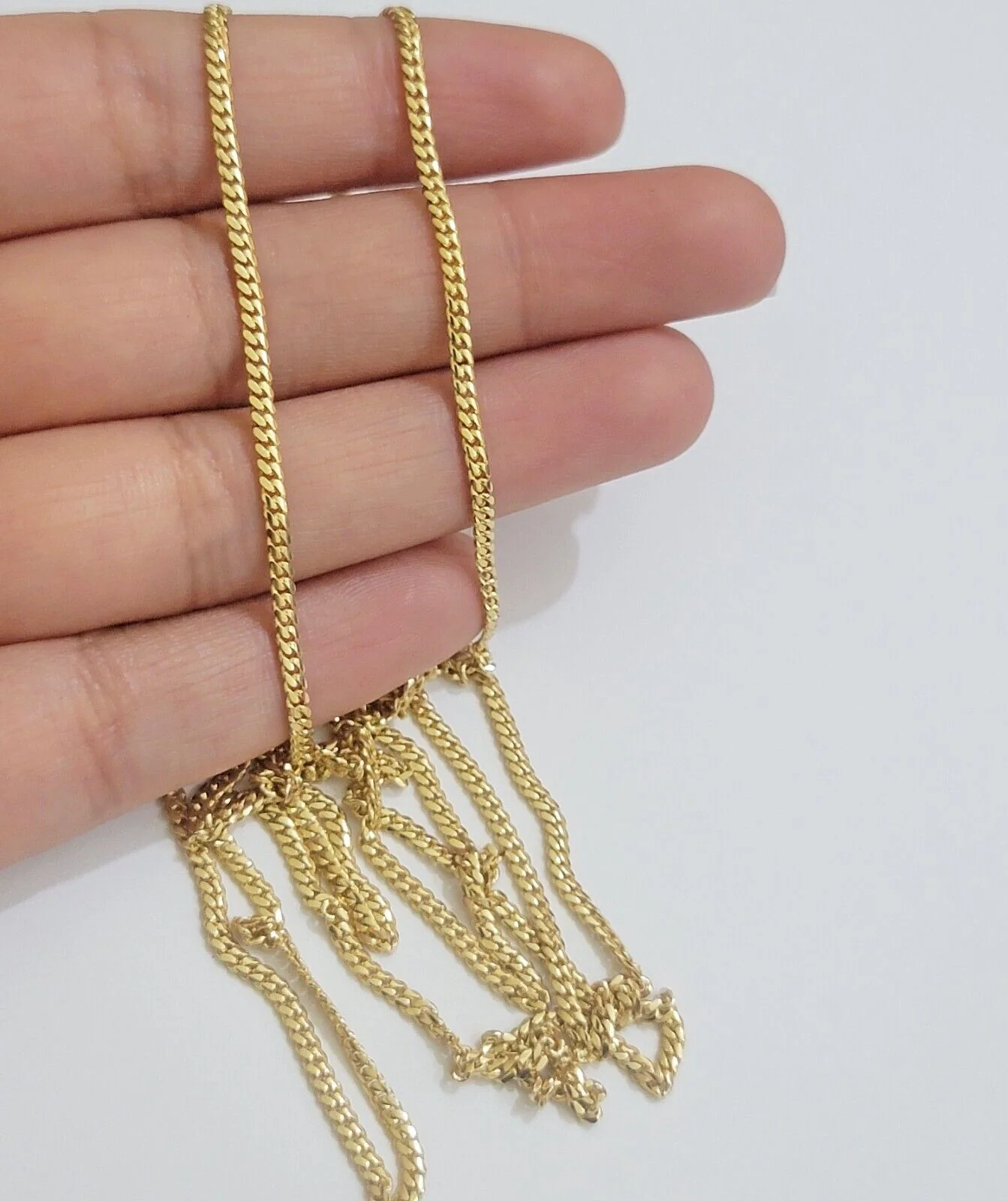 Solid 18k Yellow Gold Necklace Chain Miami Cuban Link 2mm 18"-24 Inch Real 18kt - Image 10