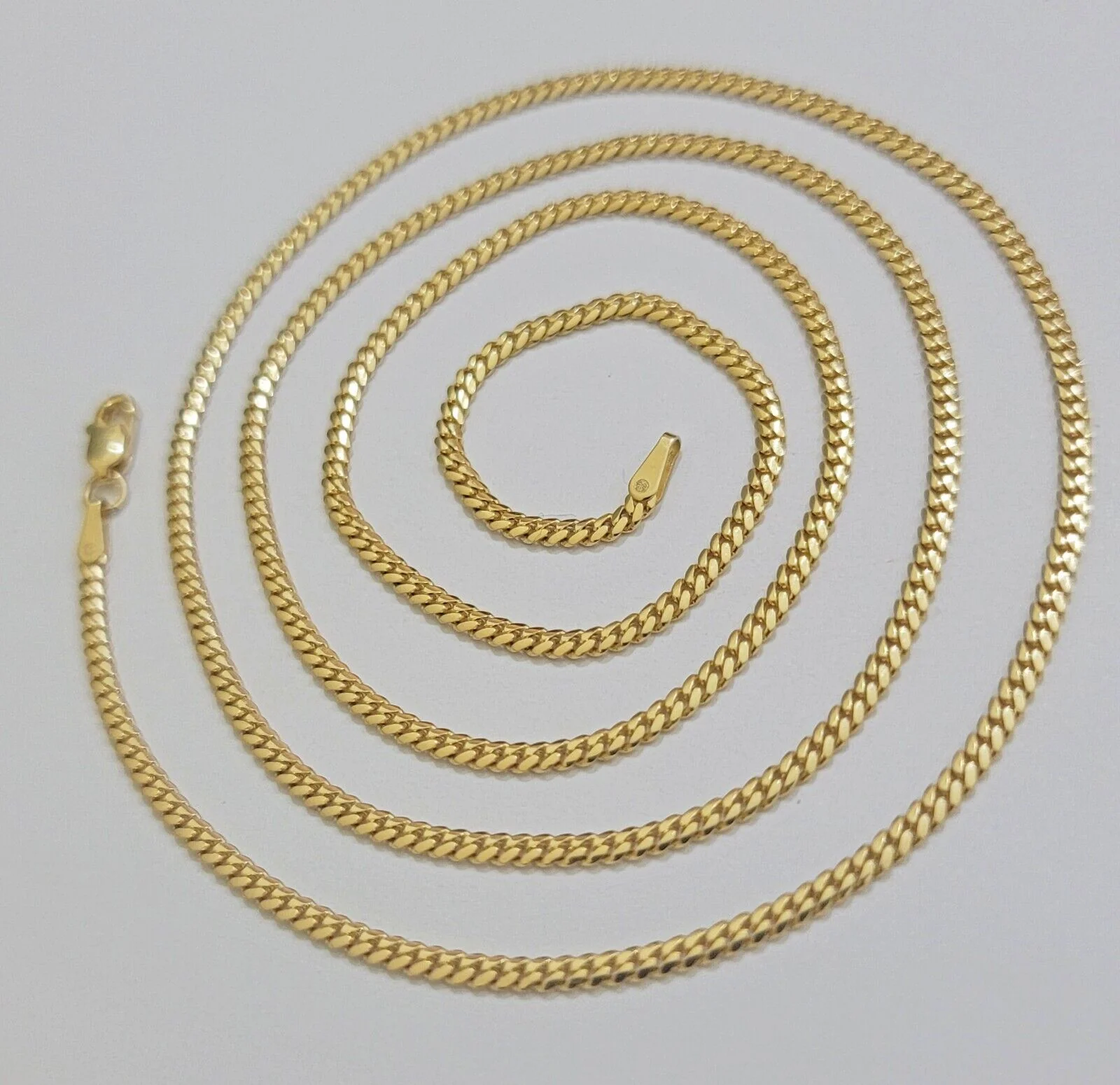 Solid 18k Yellow Gold Necklace Chain Miami Cuban Link 2mm 18"-24 Inch Real 18kt - Image 11