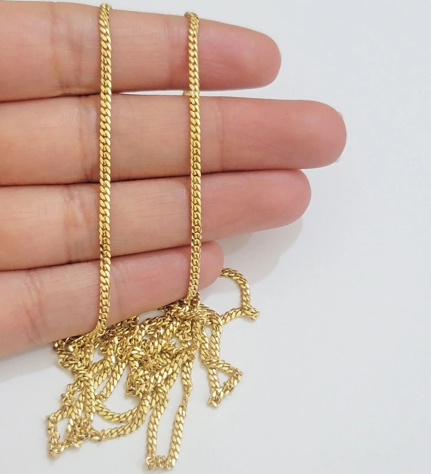 Solid 18k Yellow Gold Necklace Chain Miami Cuban Link 2mm 18"-24 Inch Real 18kt - Image 6