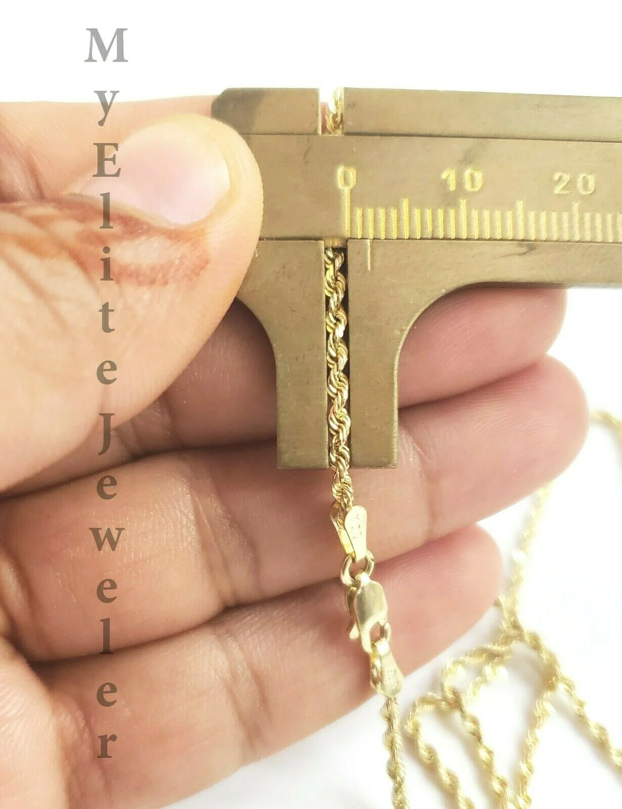 SOLID 2mm 10k Gold Rope Chain Necklace 16"- 26" 100% 10k yellow Gold Solid, Thin - Image 3