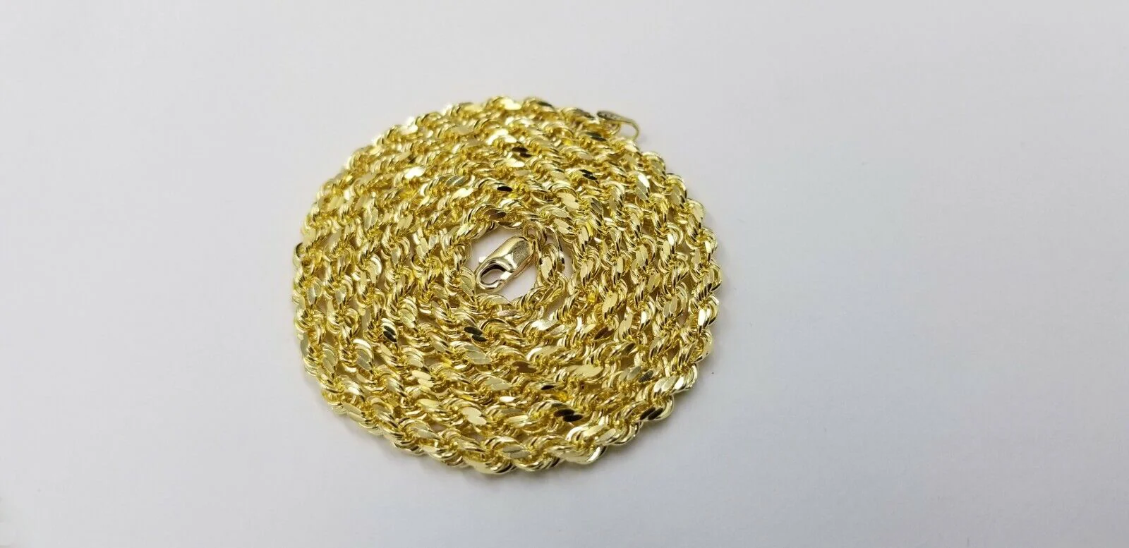 SOLID 5mm 20" 10k Yellow Gold Rope Chain Diamond Cut Men Women Real Brand new - Image 6