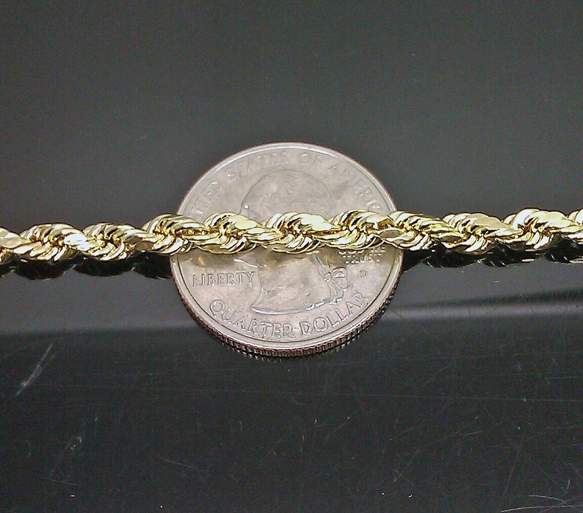 SOLID 5mm 20" 10k Yellow Gold Rope Chain Diamond Cut Men Women Real Brand new - Image 7