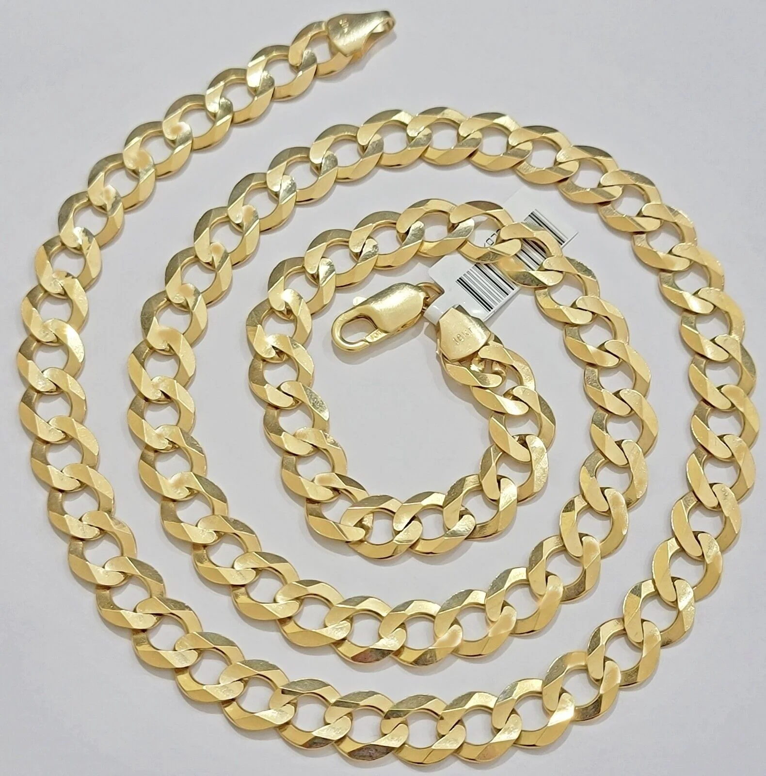 Solid 9mm 10k Gold Chain Cuban Curb Link Necklace 22" Inch Mens REAL 10KT Heavy - Image 2
