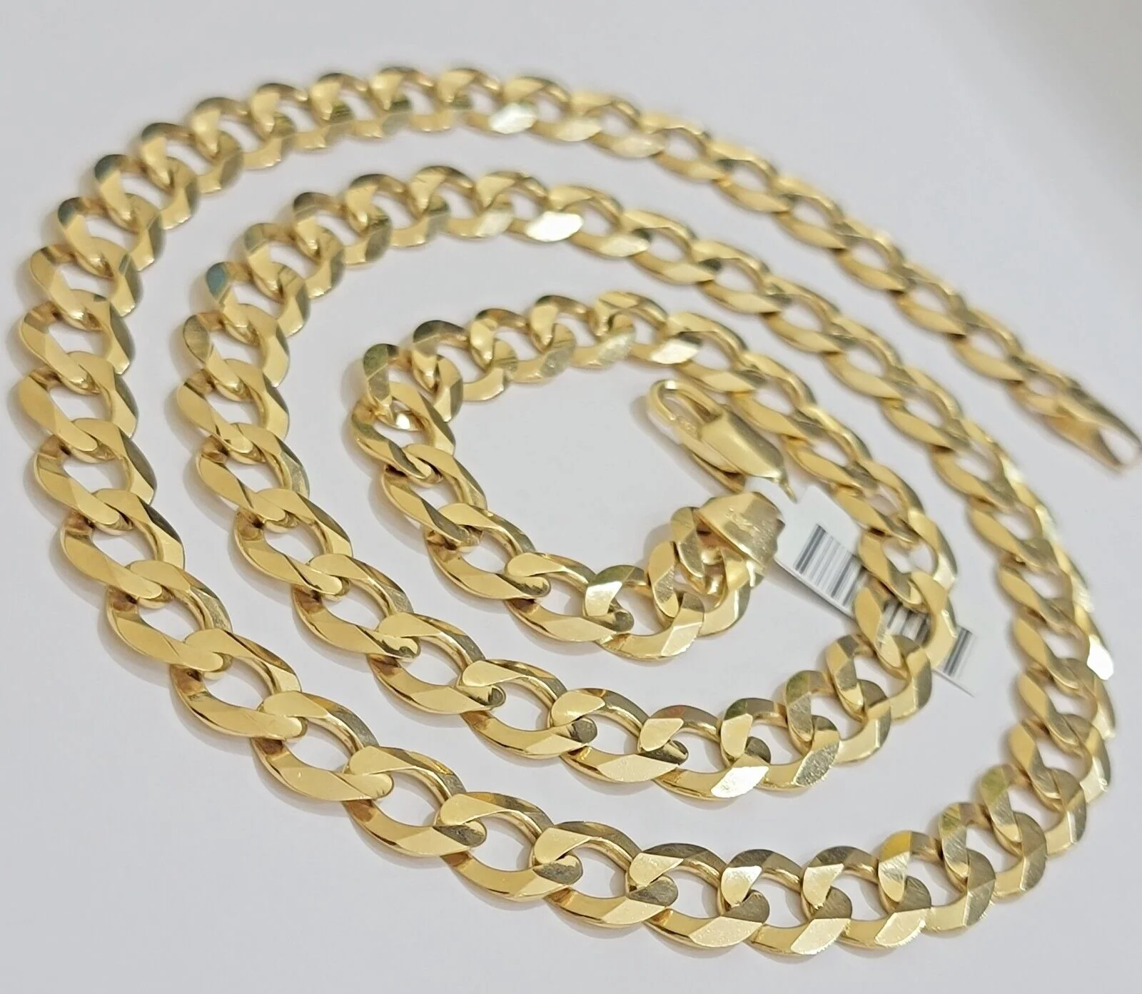 Solid 9mm 10k Gold Chain Cuban Curb Link Necklace 22" Inch Mens REAL 10KT Heavy - Image 4