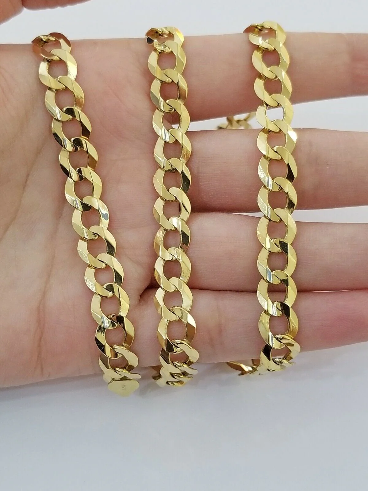 Solid 9mm 14k Gold Cuban curb Link chain Necklace 20 22 24 26 28 30 Inch Real - Image 3