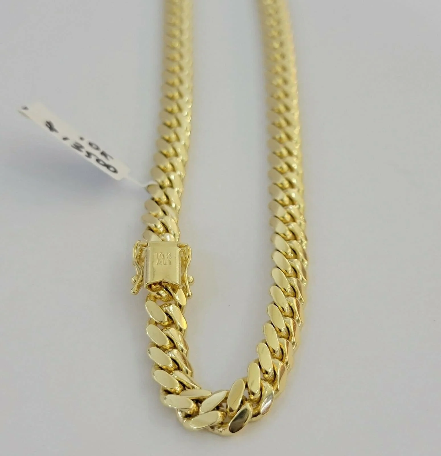 Solid Cuban Link Necklace 20" 7mm 10k Yellow Gold Chain Box Lock, Real 10k,SHORT - Image 5