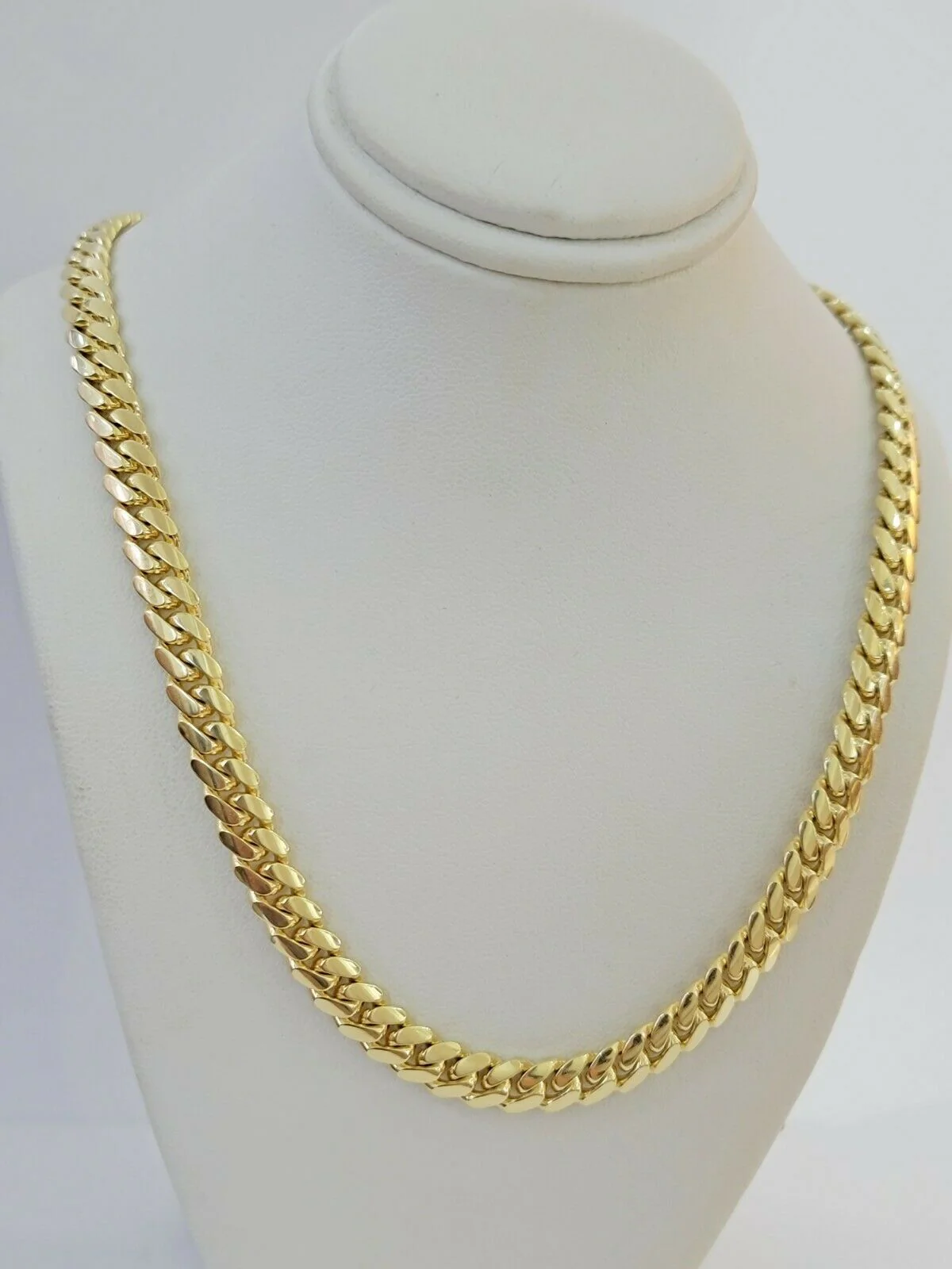 Solid Cuban Link Necklace 26" 7mm 10k Yellow Gold Men's Chain Box Lock, Real 10k - Image 5