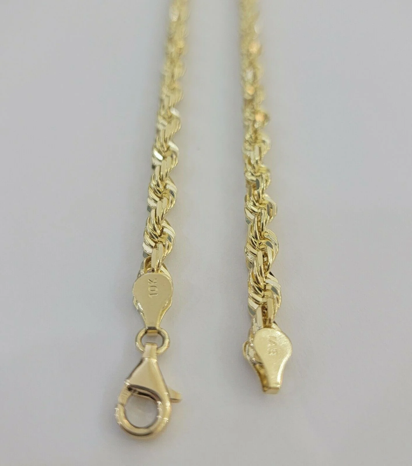 SOLID Gold 10k Rope Chain 5mm 22"-26" Inch 10kt Yellow Gold Necklace Diamond Cut - Image 5