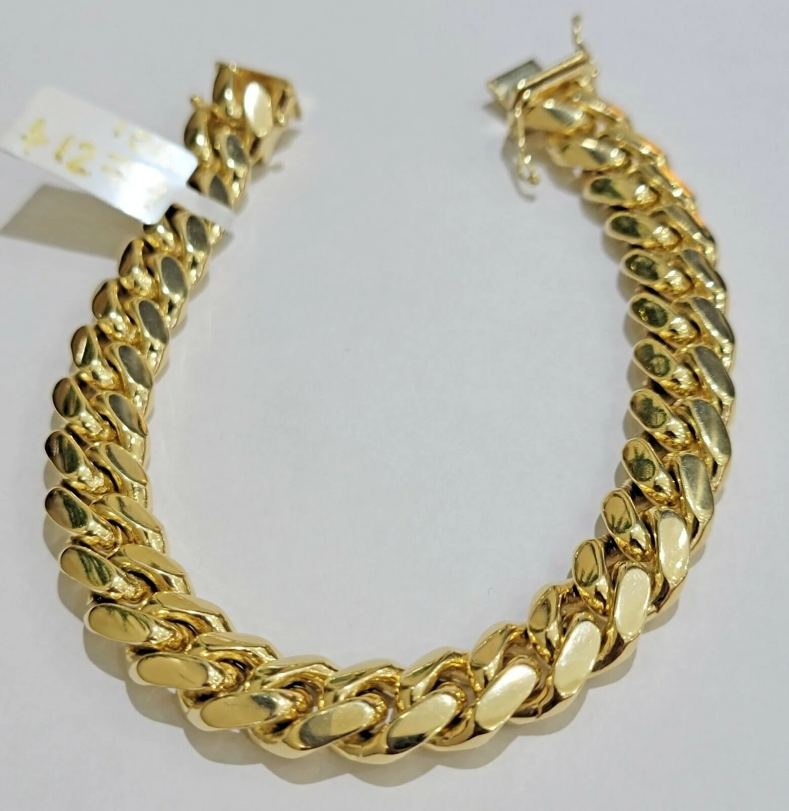 Solid Gold Cuban Link Bracelet 10mm 8" 10k Yellow Gold Miami Cuban Box Lock REAL - Image 3