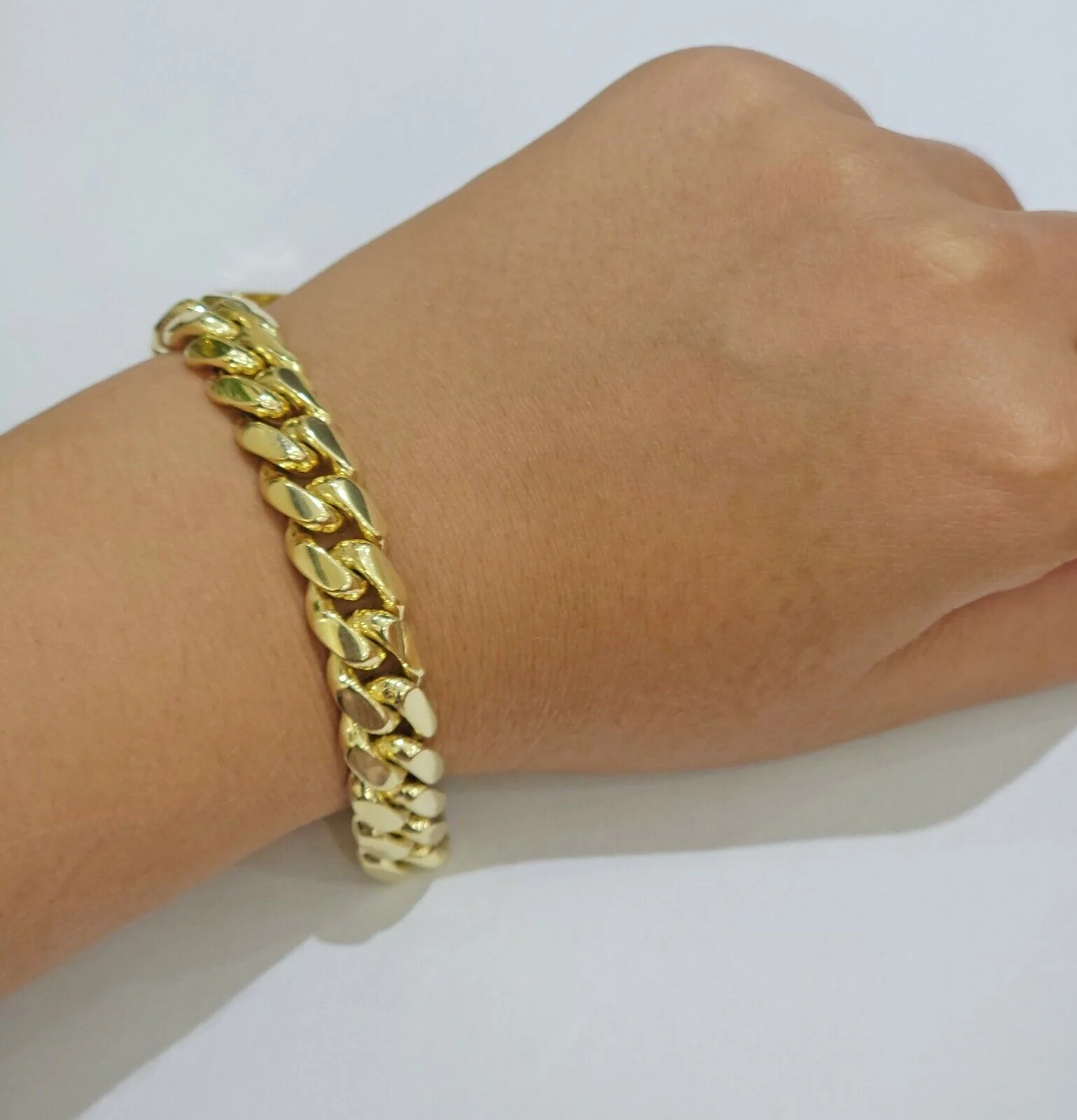 Solid Gold Cuban Link Bracelet 10mm 8" 10k Yellow Gold Miami Cuban Box Lock REAL - Image 4