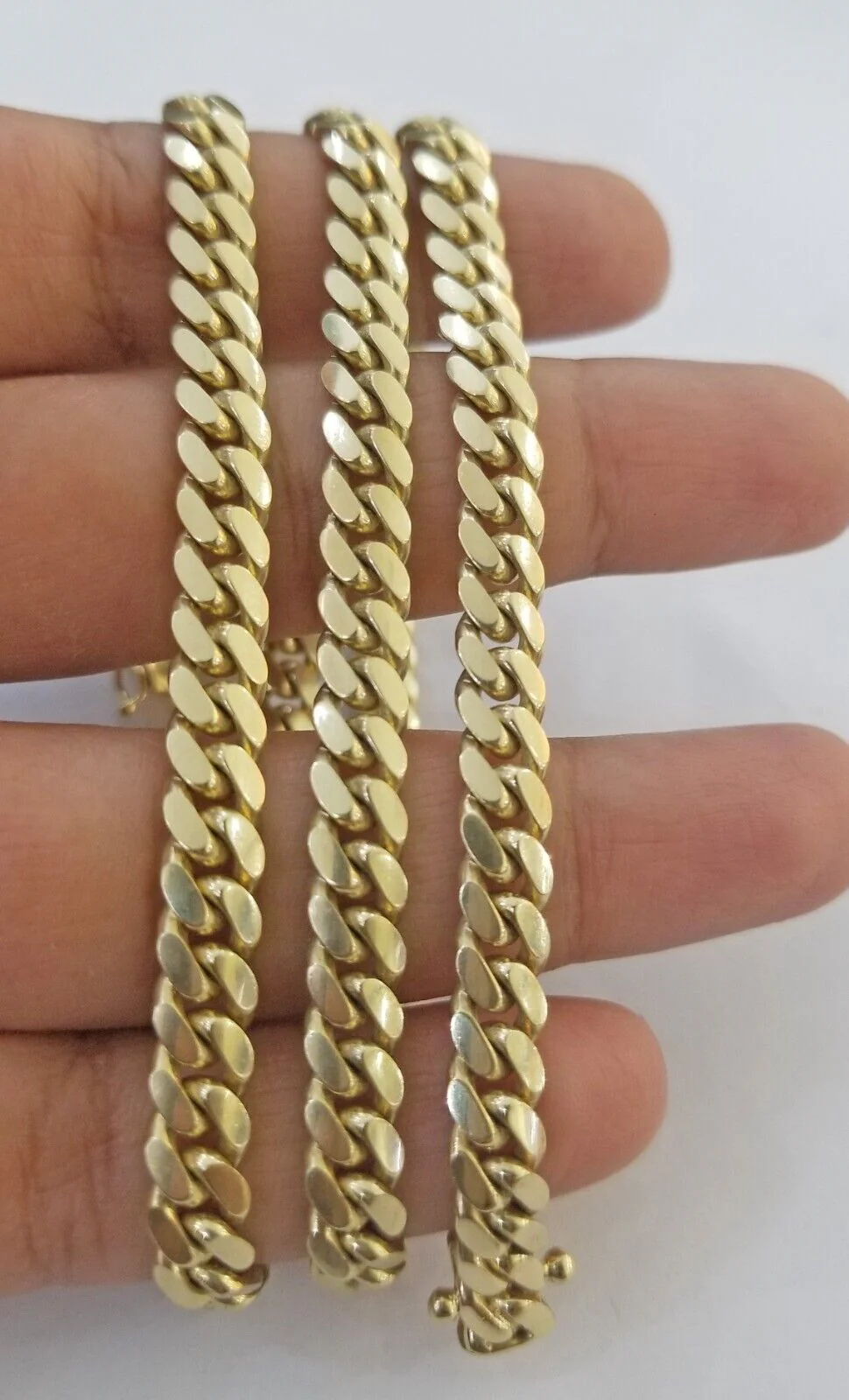 Solid Real 10k Gold Chain Miami Cuban Link 6mm Box Lock 22" Yellow Gold Necklace - Image 2