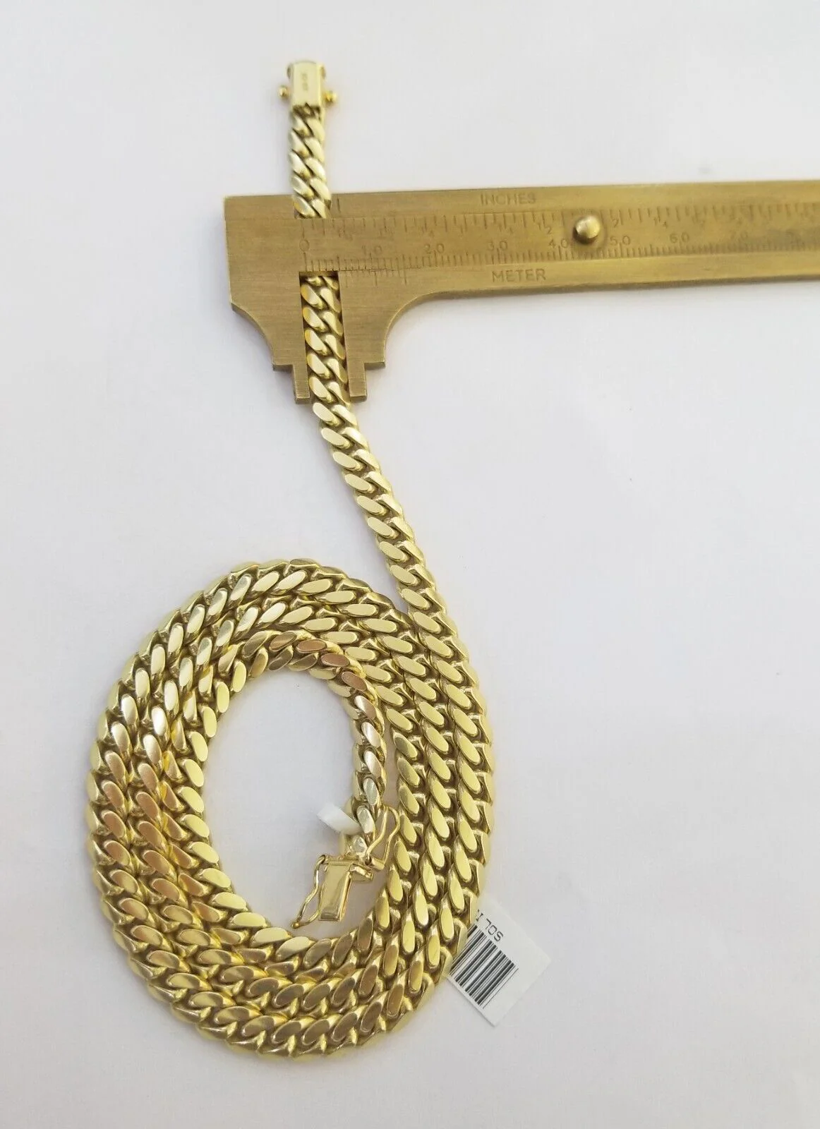 Solid Real 10k Gold Chain Miami Cuban Link 6mm Box Lock 22" Yellow Gold Necklace - Image 6