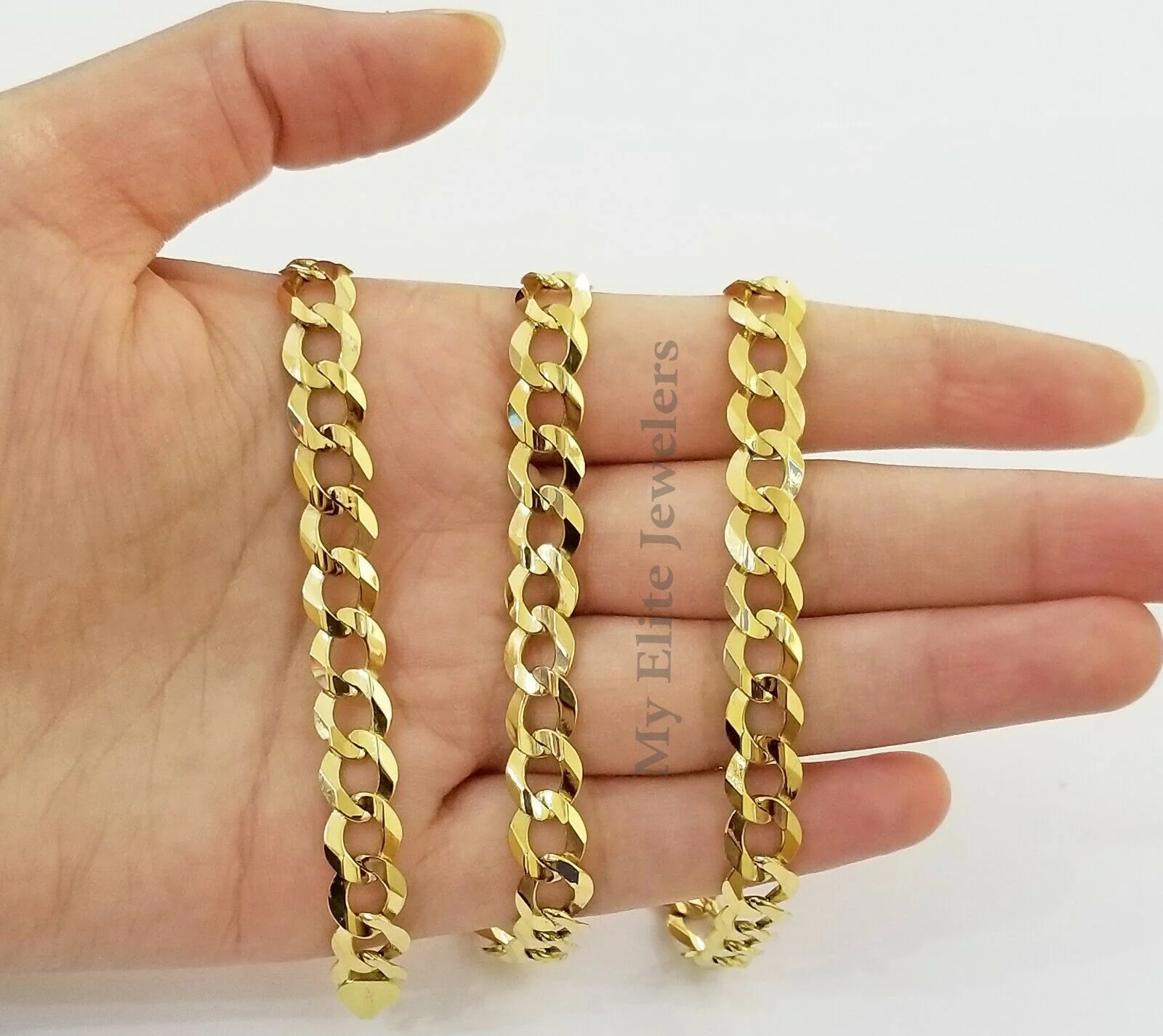 Solid Real 14k Yellow Gold Cuban Link Chain 9mm 20"- 30" 14kt Mens Curb Necklace - Image 4