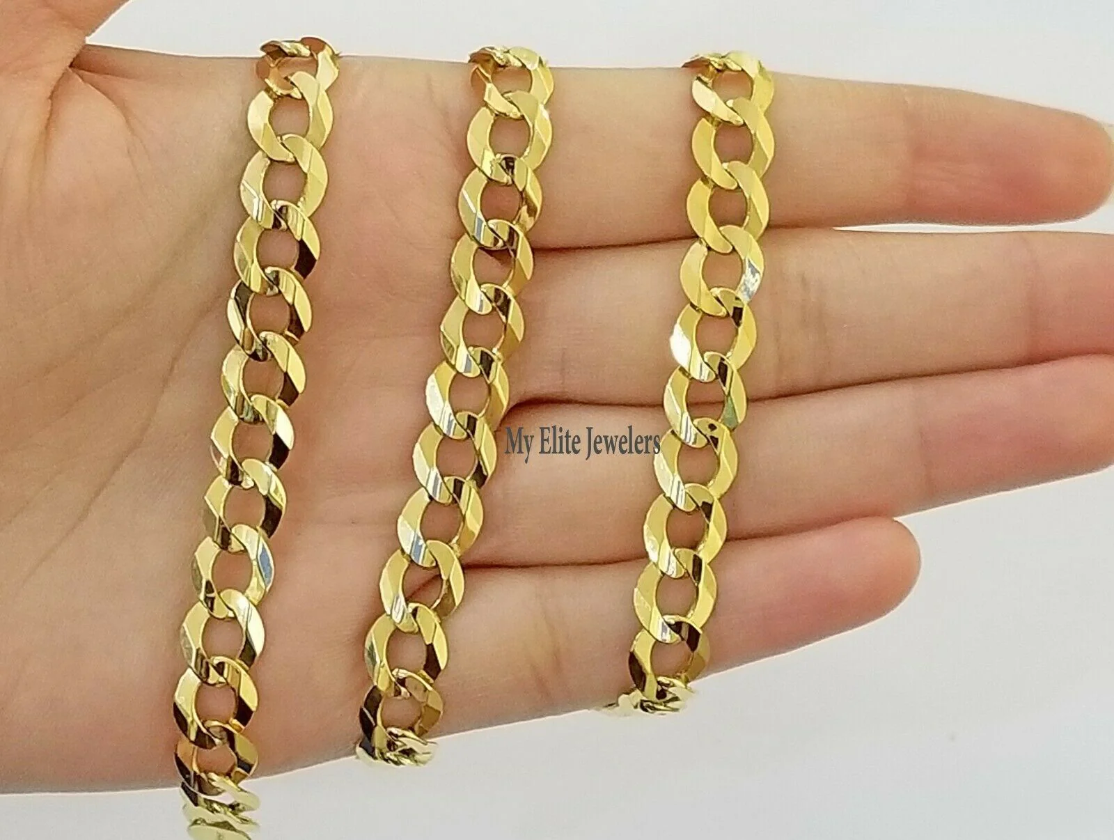 Solid Real 14k Yellow Gold Cuban Link Chain 9mm 20"- 30" 14kt Mens Curb Necklace - Image 5