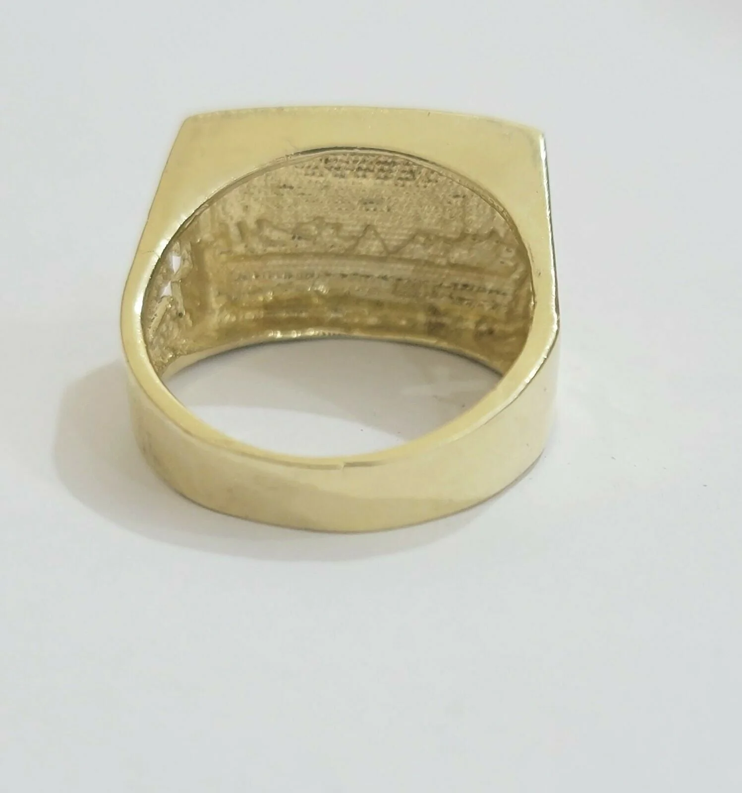 Solid Real Gold Men's Ring Last Supper 10k Yellow Gold Casual,Pinky, Square,10kt - Image 4