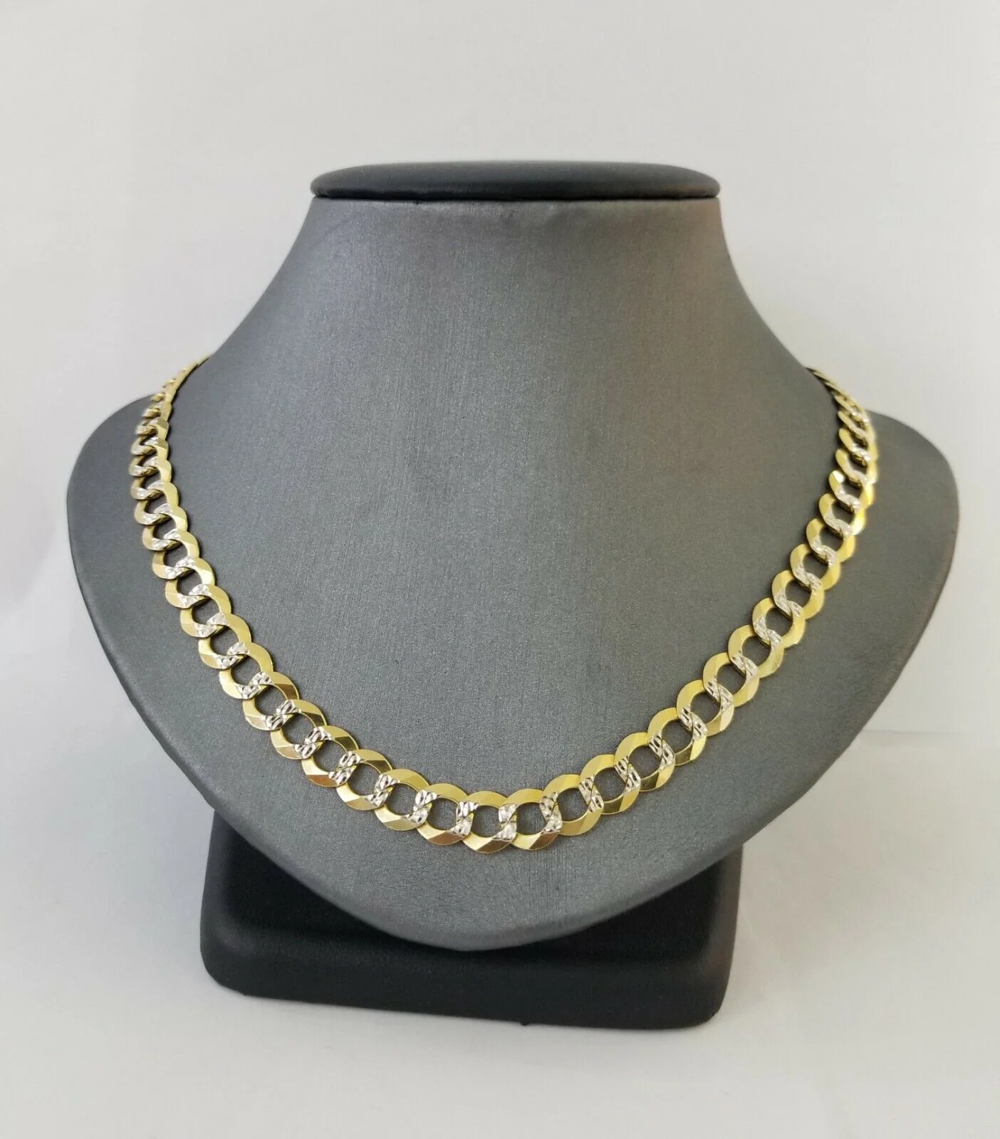 Solid REAL Yellow Gold 10k Cuban Curb Link necklace 8mm gold chain w diamond cut - Image 3