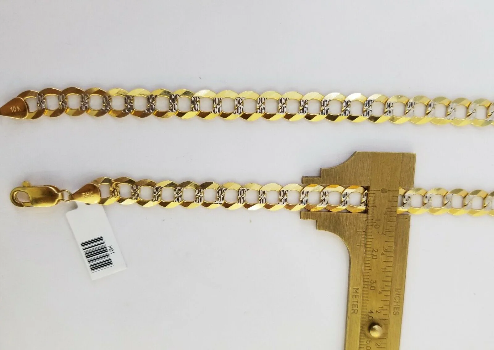 Solid REAL Yellow Gold 10k Cuban Curb Link necklace 8mm gold chain w diamond cut - Image 6