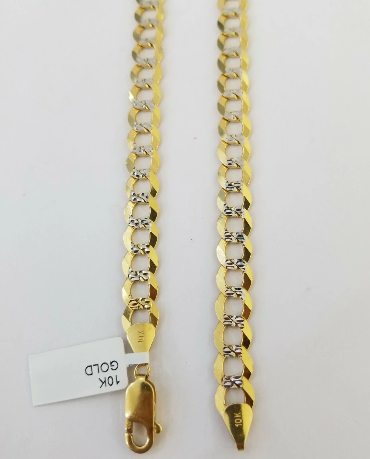 Solid REAL Yellow Gold 10k Cuban Curb Link necklace 8mm gold chain w diamond cut - Image 7