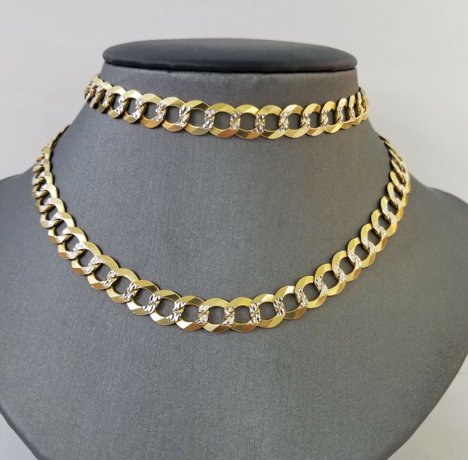 Solid REAL Yellow Gold 10k Cuban Curb Link necklace 8mm gold chain w diamond cut - Image 9