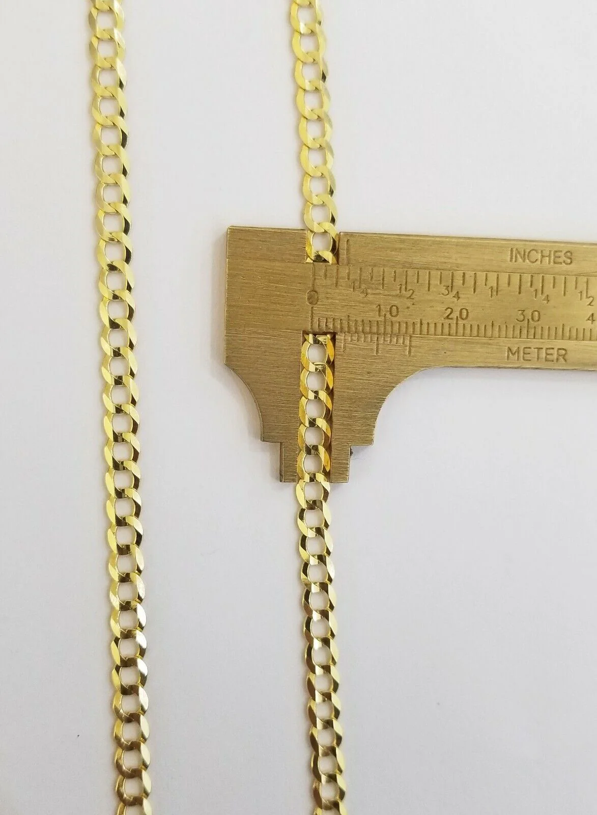 Solid REAL Yellow Gold 14k Cuban Curb Link necklace 22 inch gold chain 4mm 14kt - Image 7