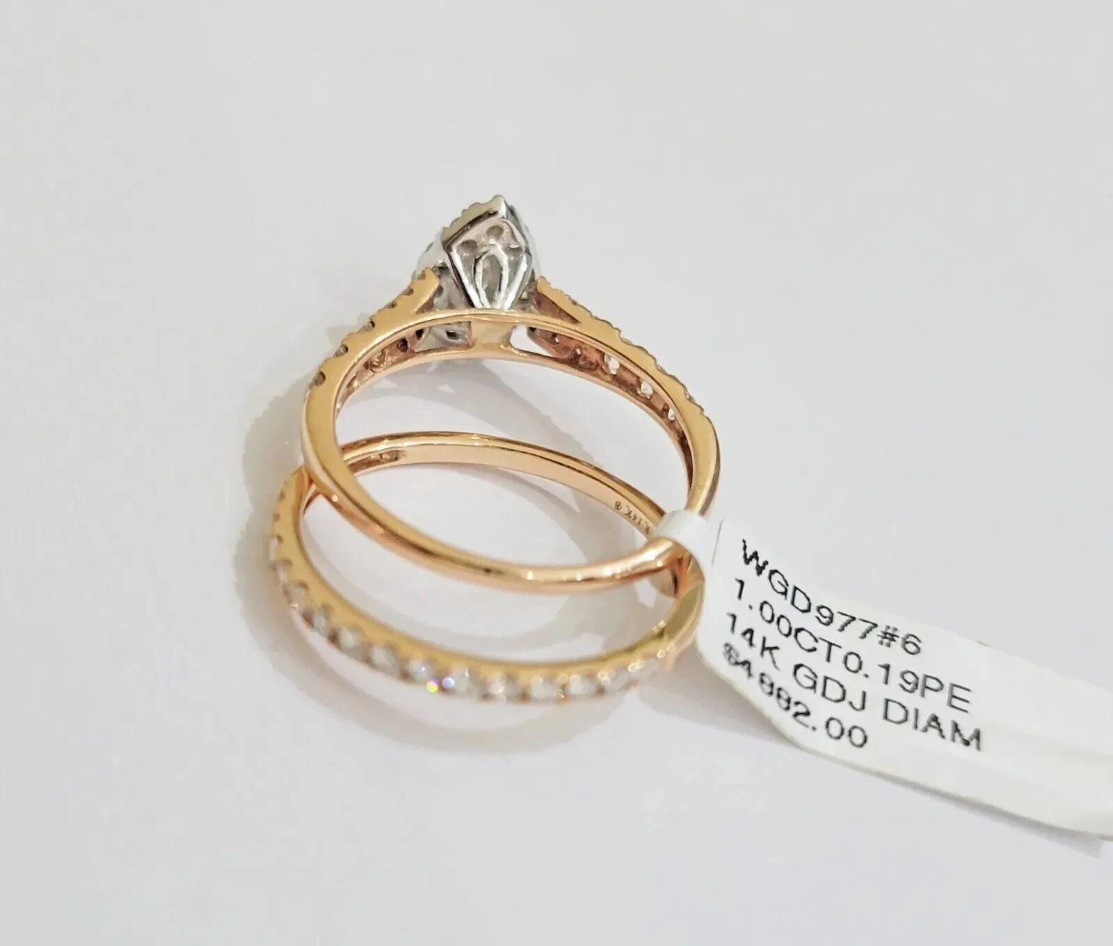 Tear Drop / Pear shape Ladies Diamond Ring GENUINE 1CT Diamond 14k Rose Gold SET Ring Sizes 6,7,8,9,10,11 & 12 - Image 5